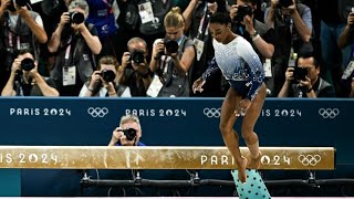 Simone Biles falls off balance beam  Simone Biles Beam Fall  Simone Biles Falls Olympics off beam [upl. by Ttiwed]