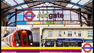 London Underground Action at Aldgate Station HampC Line  19062022 [upl. by Elvyn]