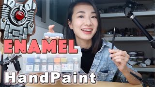 ENAMEL HAND PAINT GUNPLA DETAILS using Testors and Tamiya [upl. by Mitzl247]