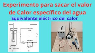 Experimento real para sacar el valor de Calor Específico del Agua Equivalente eléctrico del calor [upl. by Annodas]