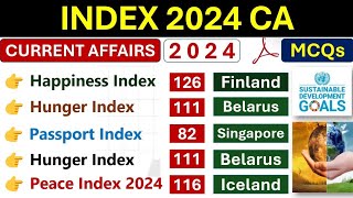 INDEX 2024 Current Affairs  Most Important  Current Affairs 2024  MCQs  SSC CGL 2024  MTS 2024 [upl. by Aramahs]