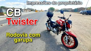 COMO É A CB TWISTER NA RODOVIA COM GARUPA E VEJA O CONSUMO REAL EM ALTA VELOCIDADE cbtwister [upl. by Yancey]