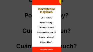 Interrogatives spanish viralshorts ytshorts like subscribe fyp spain mexico argentina usa [upl. by Leunamme]