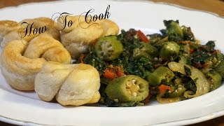 HOW TO MAKE JAMAICAN CALLALOO AND OKRA RECIPE 2017 [upl. by Llednyl160]