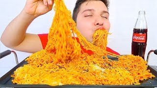 EXTREMELY CHEESY SUPER SPICY FIRE RAMEN NOODLES • Mukbang amp Recipe [upl. by Rivkah]