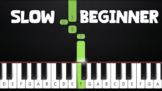 Farewell Of Slavianka  SLOW BEGINNER Piano Tutorial by Asllen  SHEET MUSIC [upl. by Nnylorac]