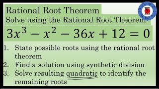 Rational Root Theorem  Solving a Cubic Equation [upl. by Giustino917]