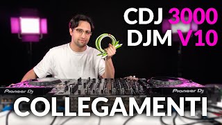 Come COLLEGARE una CONSOLE DJ PROFESSIONALE 🔌  CDJ3000 e DJMV10 [upl. by Nonnarb]