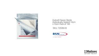 Cuticell Classic Sterile Individually Sealed 10cm x 10cm Pack of 100 72538 03 [upl. by Areis]