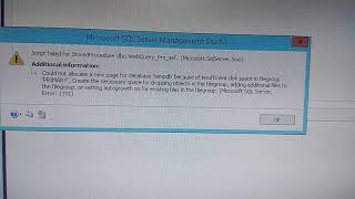 Could Not Allocate a New Page for Database tempdb Because of insufficient Disk Space in Filegroup [upl. by Nylahs]