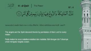 Juz Amma  97 AlQadr  Mishary Rashid Alafasy English Indonesian translation [upl. by Elboa960]