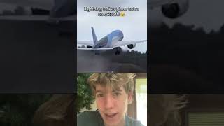 Lighting strikes plane twice on takeoff [upl. by Adrahs]