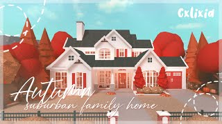 2 story autumn suburban family home 🍂 85k exterior  bloxburg house build [upl. by Seadon]