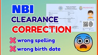 NBI Correction Clearance Online  NBI Wrong Name Spelling Birthday in NBI Clearance Online [upl. by Shutz]