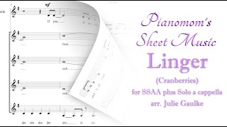 Linger SSAA plus Solo arr Julie Gaulke Pianomoms Sheet Music [upl. by Con763]