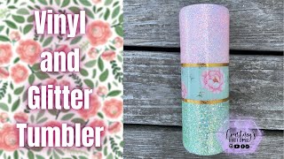 SUPER EASY Vinyl And Glitter Tumbler Tutorial [upl. by Keen155]