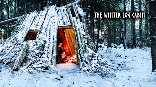 🌨6 DAYS Winter Bushcraft Building a Log Cabin to Survive the Snow amp Cold [upl. by Stila]