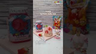 RESEP LYCHE MILK TEA DENGAN POPPING BOBA MINUMAN VIRAL KEKINIAN ALA CAFE UNTUK IDE USAHA JUALAN [upl. by Elletsirk]