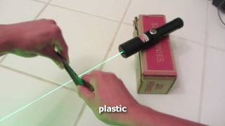 300mW Green Laser Torch from DinoDirect  Burning Stuff and Overview HD [upl. by Ube]