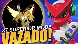 VAZOU X7 SUPERIOR MODE NOVO RANK U  MODELO 3D MONTARIA MOVIMENTOS  Digimon Masters Online [upl. by Llehsim]