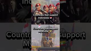 Countries that support Indonesia vs countries that support Myanmar shorts [upl. by Yvan97]