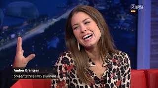 Amber Brantsen studiogast bij Ziggo Sport uitzending F1 GP Singapore 2018 live [upl. by Filberto]