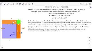 TRINOMIO CUADRADO PERFECTO VISION GEOMETRICA [upl. by Garrard]