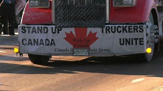 Canadian truckers protesting vaccine mandate [upl. by Ylecara]