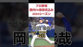 プロ野球国内FA取得済み選手〜2024シーズン〜shorts [upl. by Yrdnal]