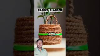 Making basket planter 😱😱 reuse craft bestoutofwaste diycrafts handmade plant diy diyrakhi [upl. by Ecinrev90]