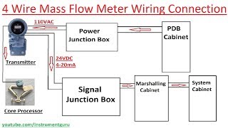 4 wire Mass Flow meter wiring Connection Detail in Hindi  Instrument Guru [upl. by Ahsikym981]