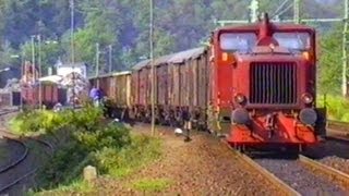 Schwerer Güterzug nach Bindweide Westerwaldbahn  31051991 [upl. by Nogras]