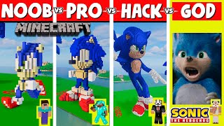 Minecraft NOOB vs PRO vs HACKER vs GOD SONIC THE HEDGEHOG BUILD CHALLENGE in Minecraft [upl. by Cressler]