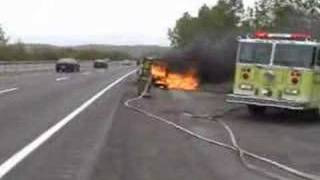 Vails Gate FD Car Fire on NYS Thruway [upl. by Ahtnamas487]