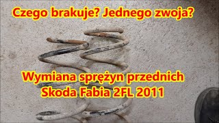 Wymiana sprężyn przódfront springs replacement Skoda Fabia 2FL 2011 [upl. by Lesli410]