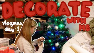 decorate for christmas with me  decor shopping catching up amp more 🎅🏻 vlogmas day 1 [upl. by Kannry]