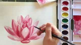 How to Paint a Watercolor Water Lily [upl. by Richmal]