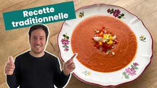 Gaspacho andalou  Recette traditionnelle facile à réaliser [upl. by Notsgnal]