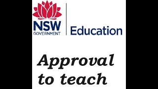 Approval to teach NSW Department of Education [upl. by Brenk]