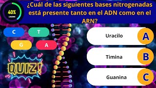 🧬ADN y ARN ¿Cuánto sabes Repasa conmigo Examenquizpreguntas y respuestas 💡Examen UNAM [upl. by Lashar11]