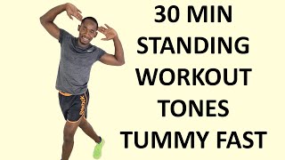 30 Minute Standing Abs Workout to Tone Your Tummy Fast [upl. by Anairam]