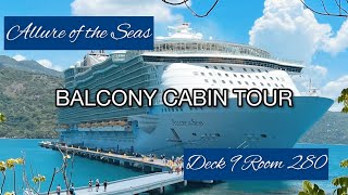 2022 Allure of the Seas Balcony Cabin Tour 9280  Royal Caribbean [upl. by Nimoynib355]