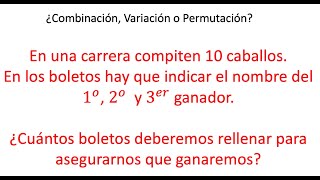 ¿Combinación Variación o Permutación [upl. by Amrak]