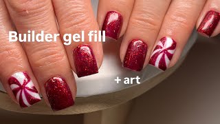 Builder gel fill  Christmas nail art [upl. by Pius155]