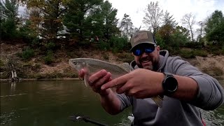 Fall Overnight Manistee River Kayak Camping and Trout Fishing Trip [upl. by Solley]