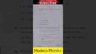 Modern physics bsc 3rd year important questions kumaun university shorts [upl. by Ancilin]