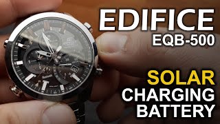 Casio Edifice EQB500  Solar Charging Battery [upl. by Hamel521]