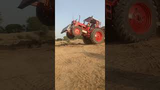 The tractor carried the soil trolley with full force and jump tractorhouse pushbacktractor [upl. by Anavahs]