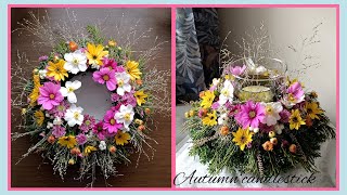 Podzimní květinový věnecsvícenautumn flowerscandlestickwreath [upl. by Guinn]