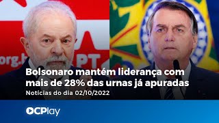 Bolsonaro mantém liderança com mais de 28 das urnas já apuradas [upl. by Columbyne947]